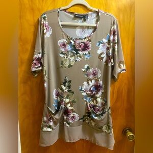 Nina Leonard HSN Floral Print Women’s Tunic 1X
